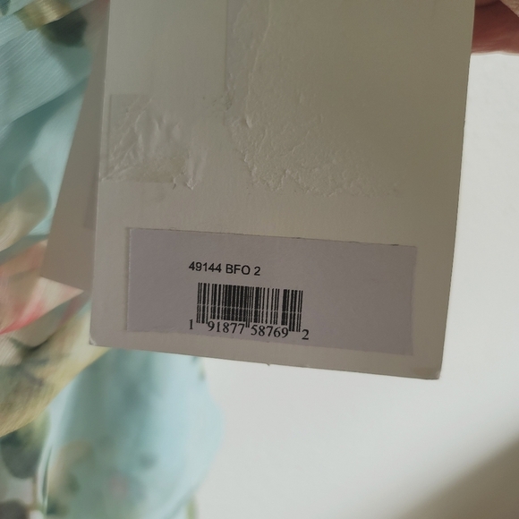 leena for Mac Duggal,Floral Print  Asymmetrical Ruffle Hem Dress,Blue Floral, 2 - Picture 10 of 10